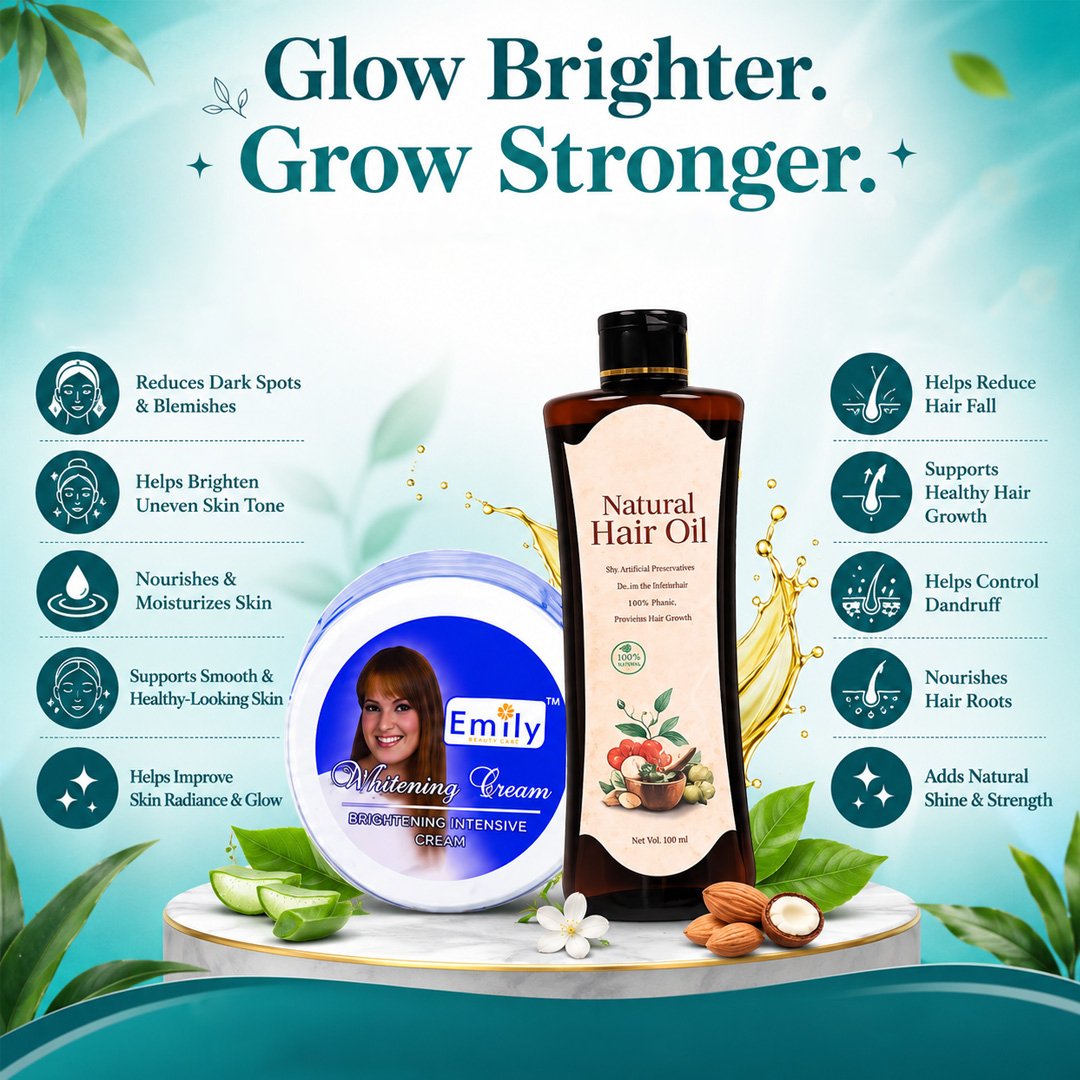 Brightening Night Cream + Hair Oil 100ml - Combo