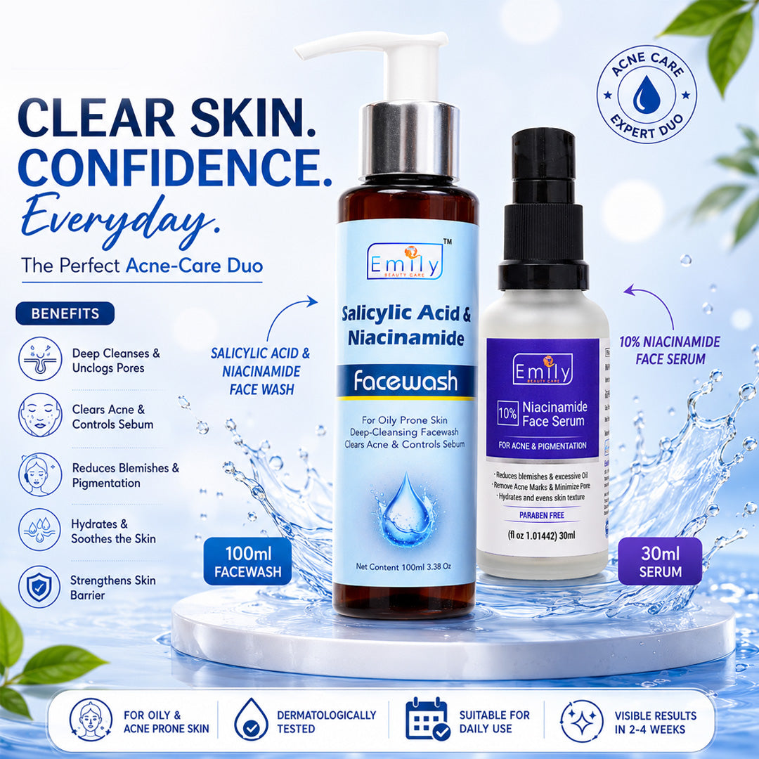 Salicylic Acid Face Wash + Niacinamide 10% Face Serum - Combo