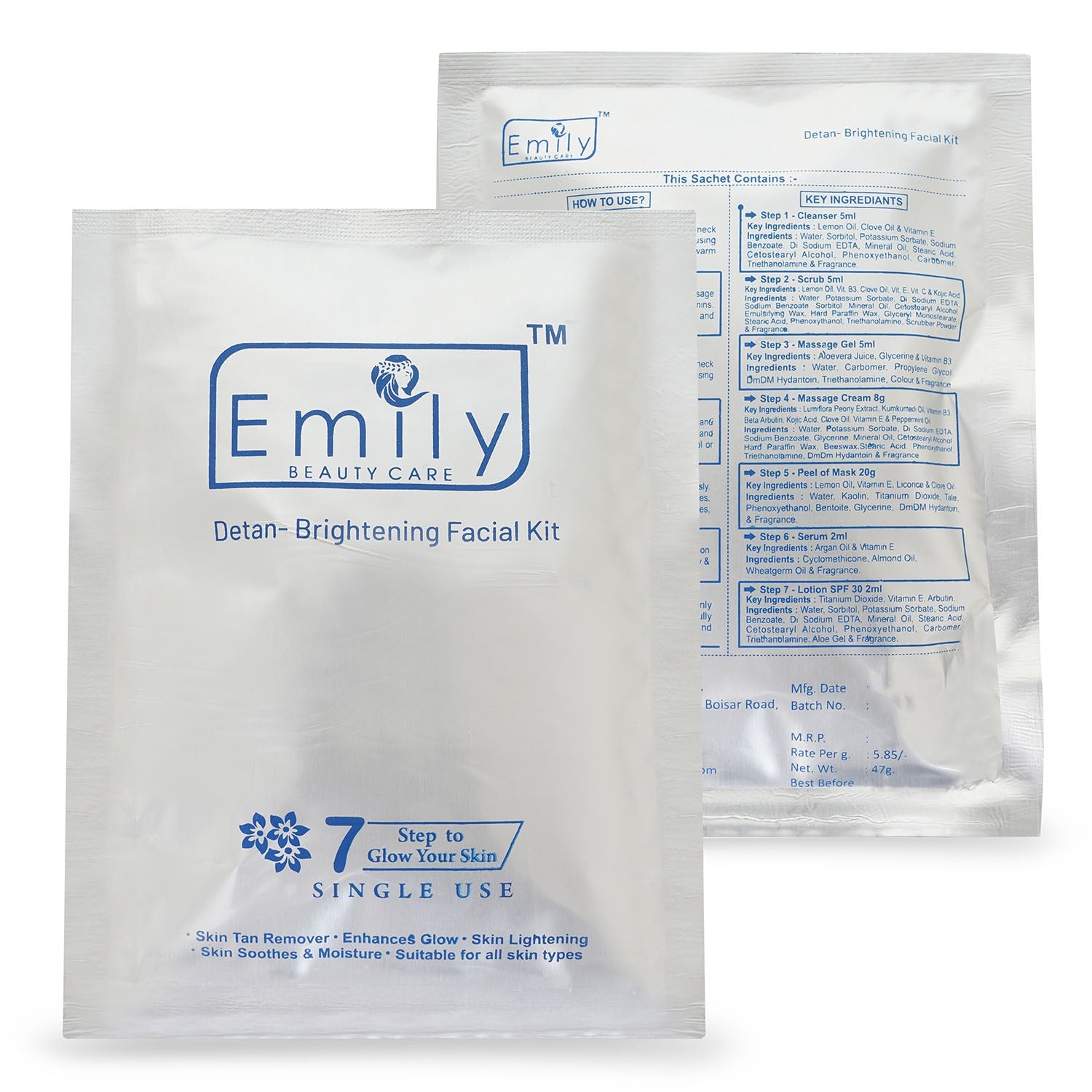 Detan Bringtening Facial 1 Use Kit