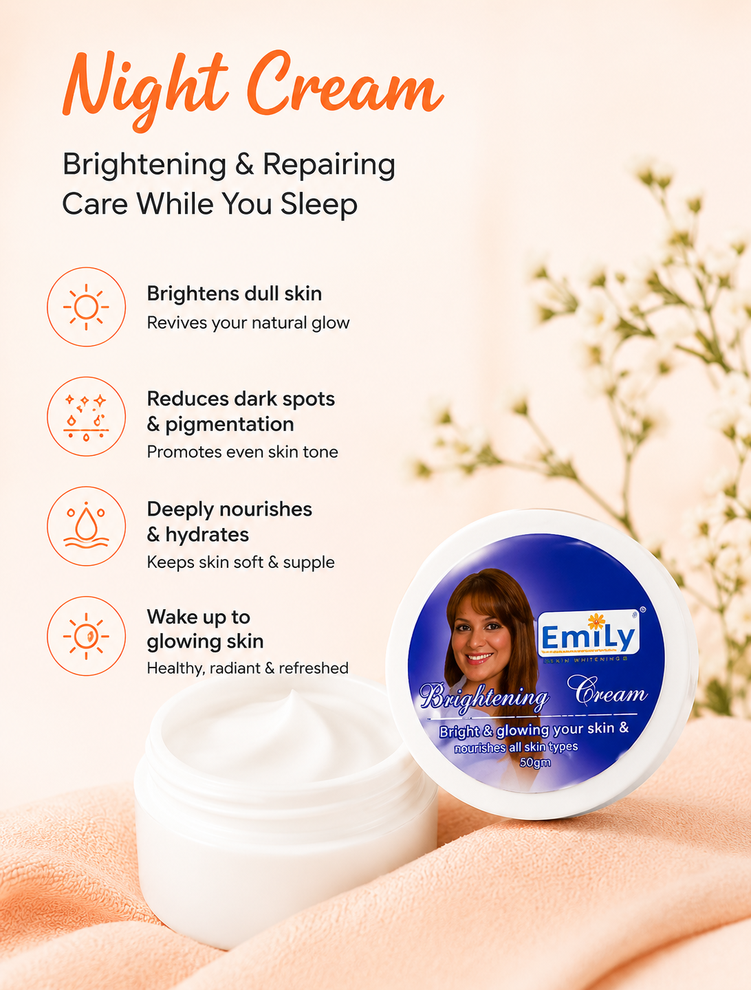 Night Cream / Rice Water & Mulberry Face Wash / SPF Sunscreen 50++ Gel