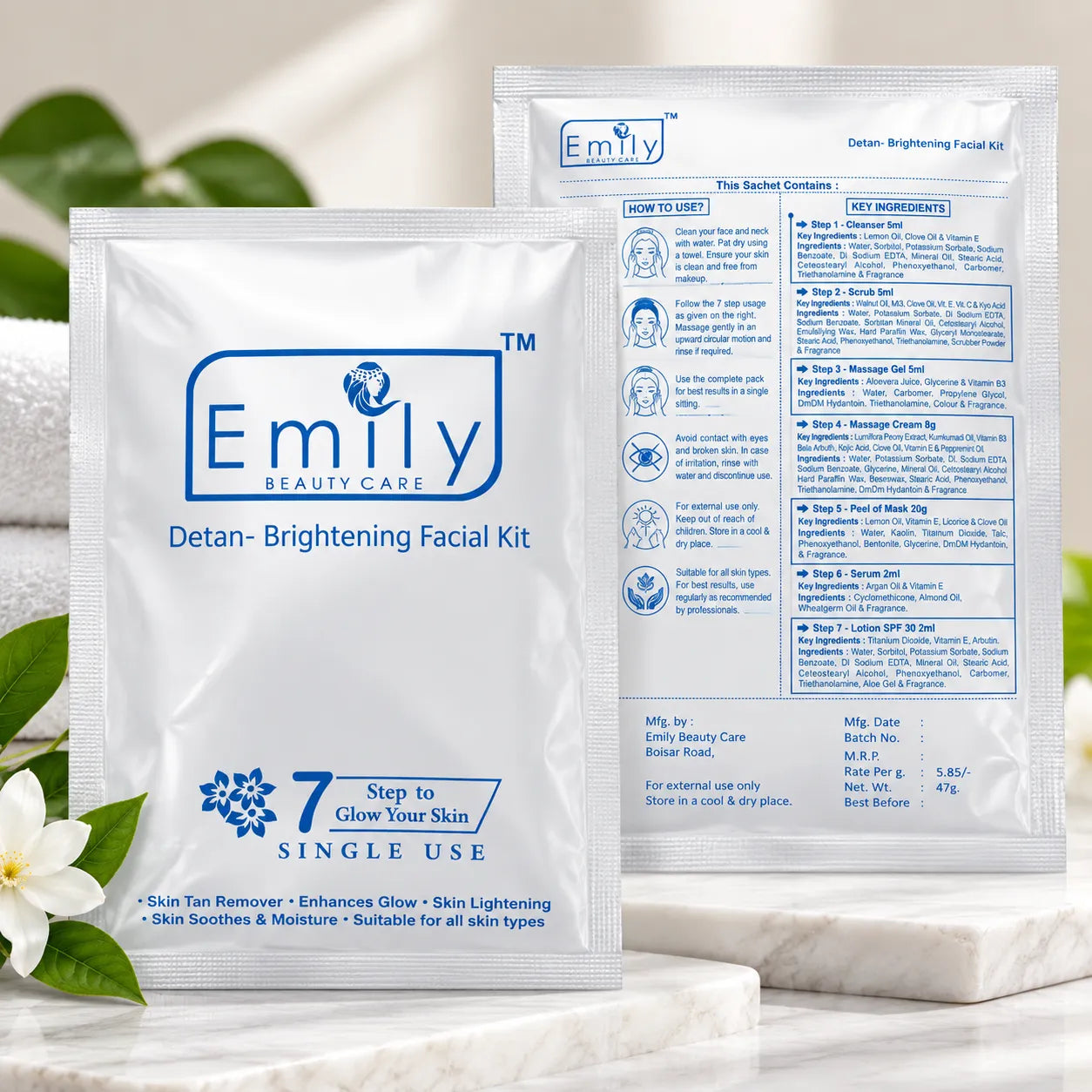 Detan Bringtening Facial 1 Use Kit