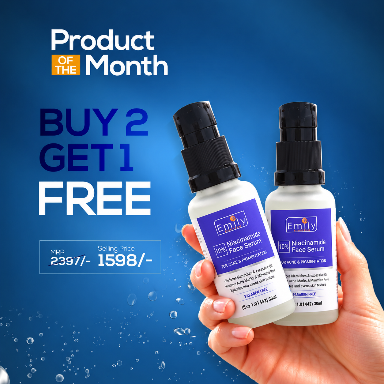 Niacinamide 10% Face Serum - 30ml - BUY 2 GET 1