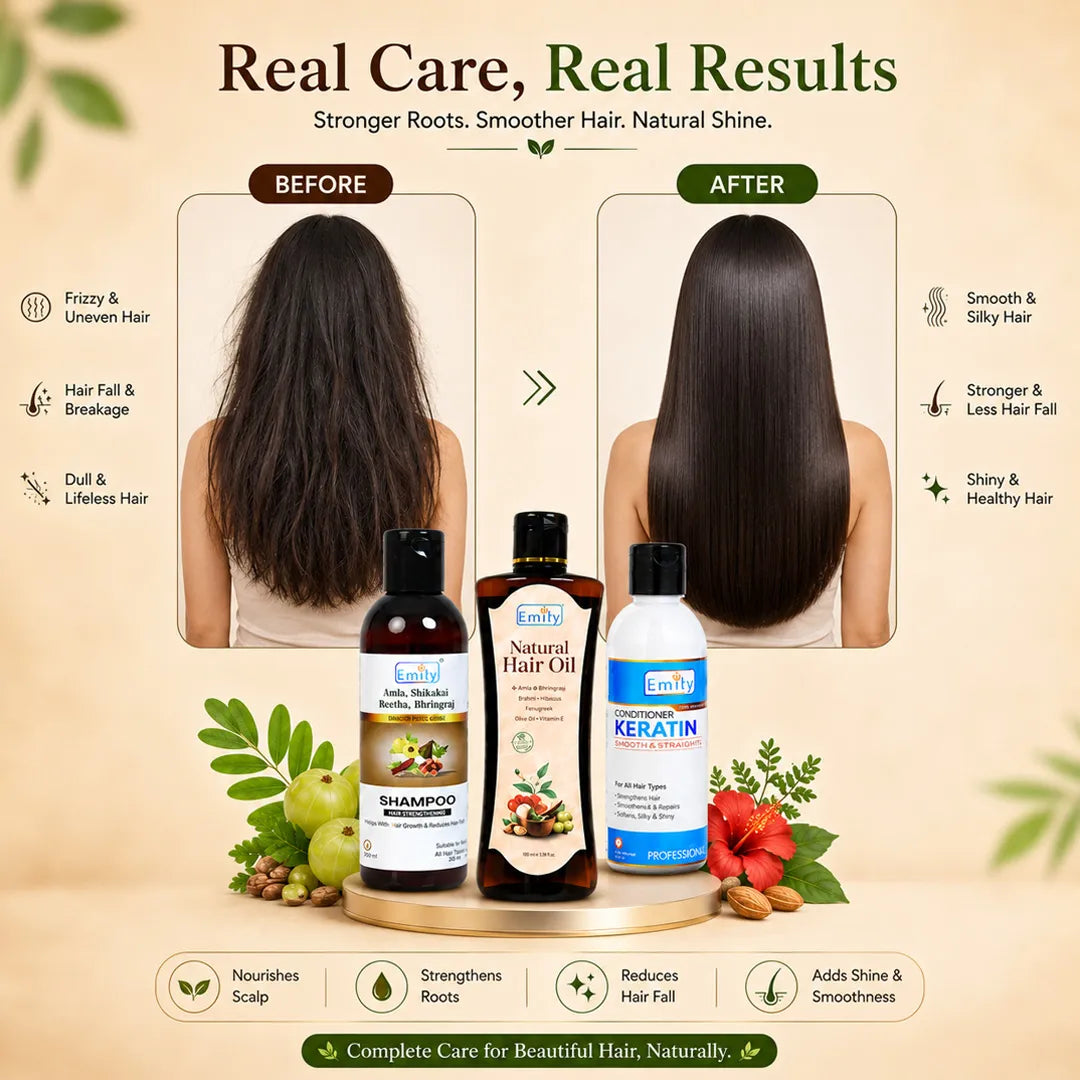 Natural Hair oil 100ml + Amla Shampoo + Conditioner - Combo