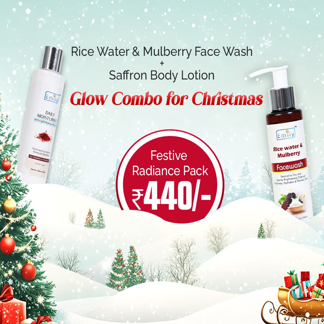 Radiance Duo – Ricewater Facewash & Saffron Body Lotion