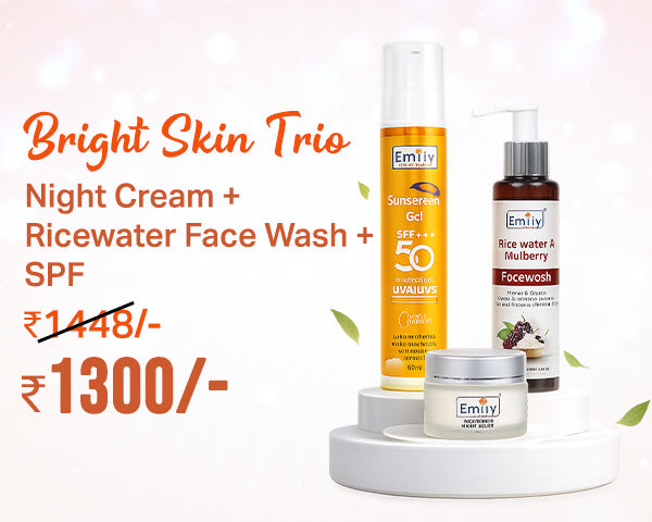 Night Cream / Rice Water & Mulberry Face Wash / SPF Sunscreen 50++ Gel