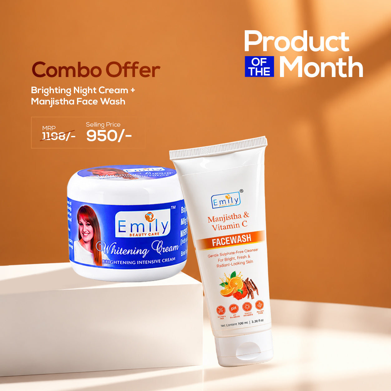 Brightening Night Cream + Manjistha Face Wash Combo