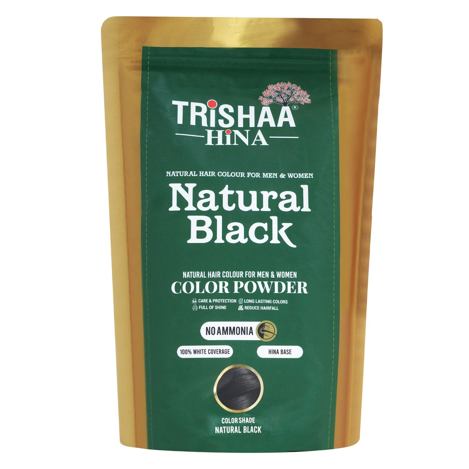 TRISHAA HINA Natural Black – Herbal Grey Coverage Powder (250g)