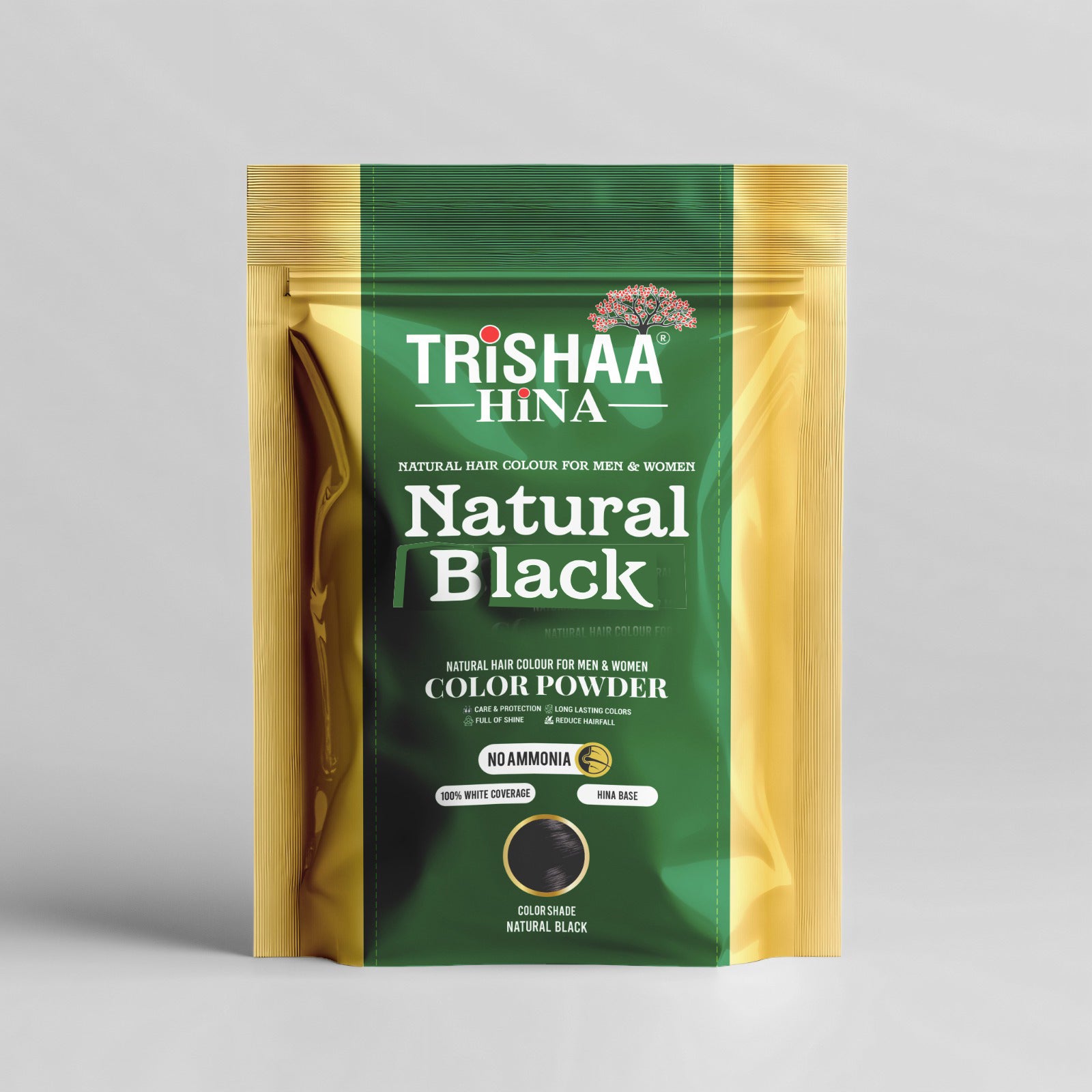 TRISHAA HINA Natural Black – Herbal Grey Coverage Powder (250g)