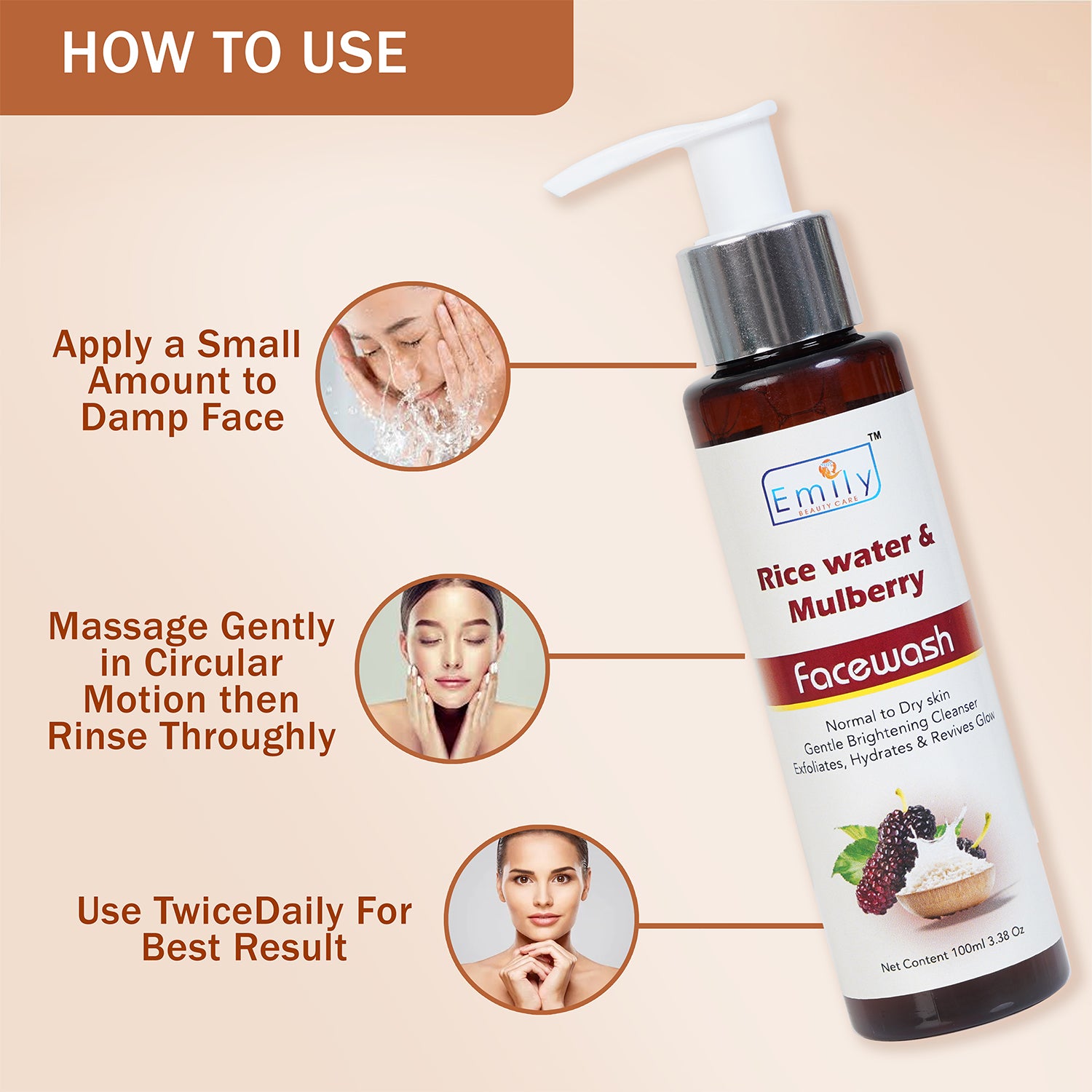 RICE WATER & MULBERRY FACE WASH – 100ML