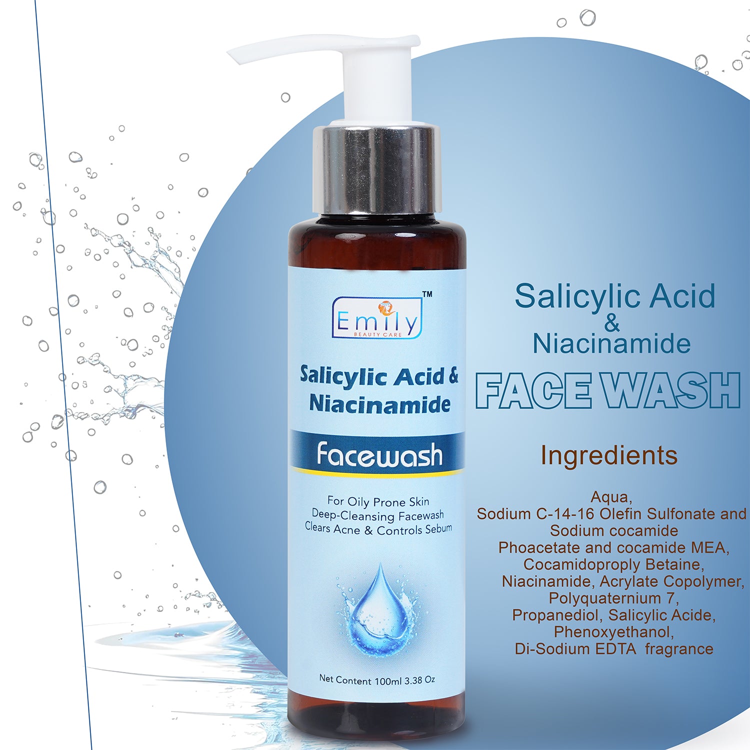 SALICYLIC ACID & NIACINAMIDE FACE WASH – 100ML