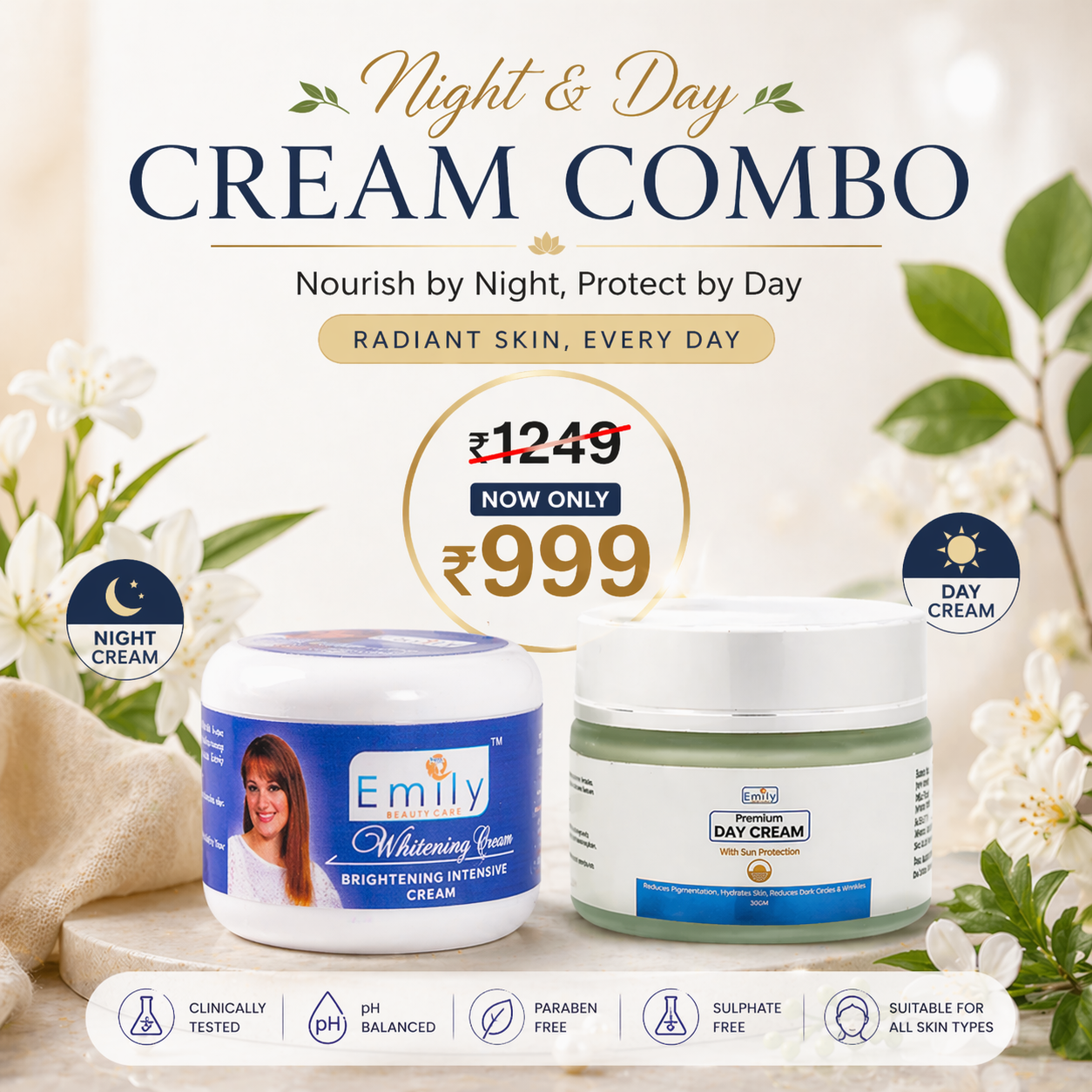 Skin Brightening Combo - Night Cream and Day Cream