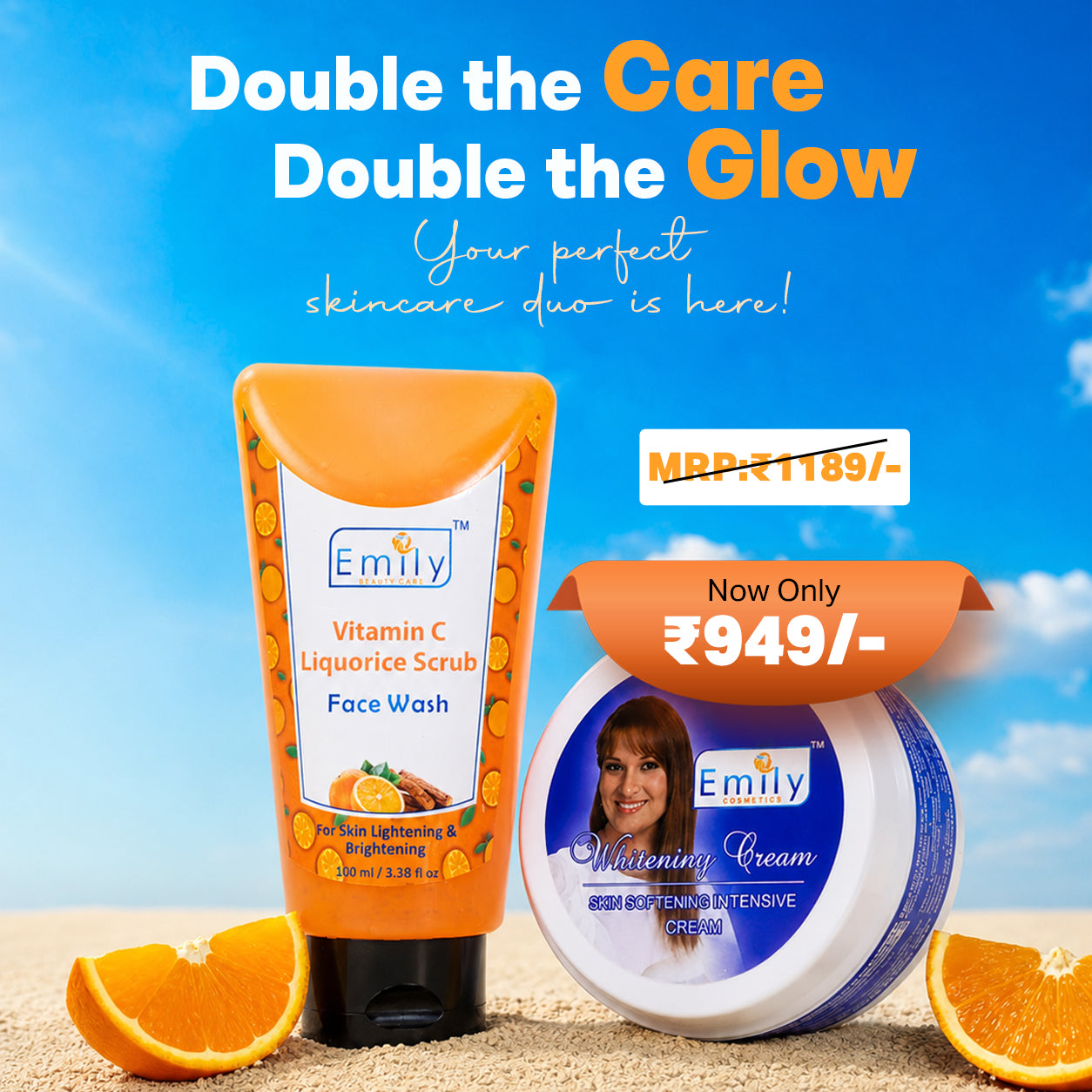 Brightening Night Cream + Vitamin C Liquorice Scrub Face Wash - Combo