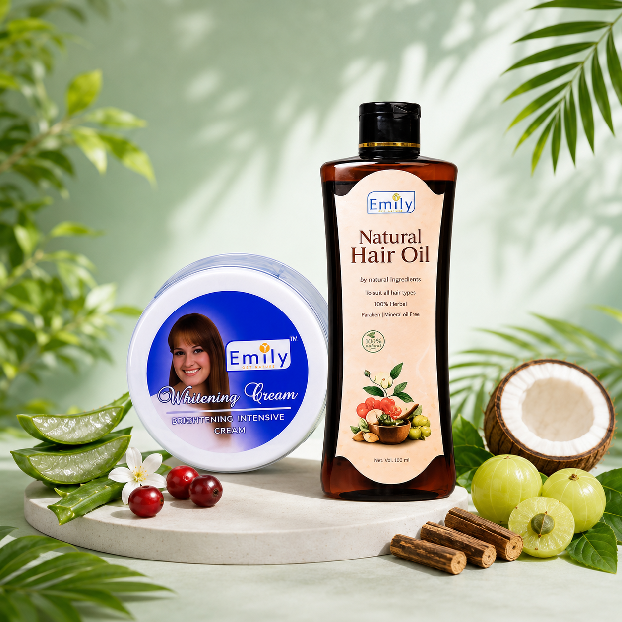 Brightening Night Cream + Hair Oil 100ml - Combo