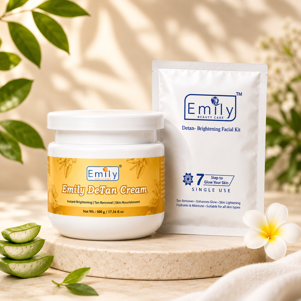 Detan Cream + Detan Bringtening Facial Kit - Combo
