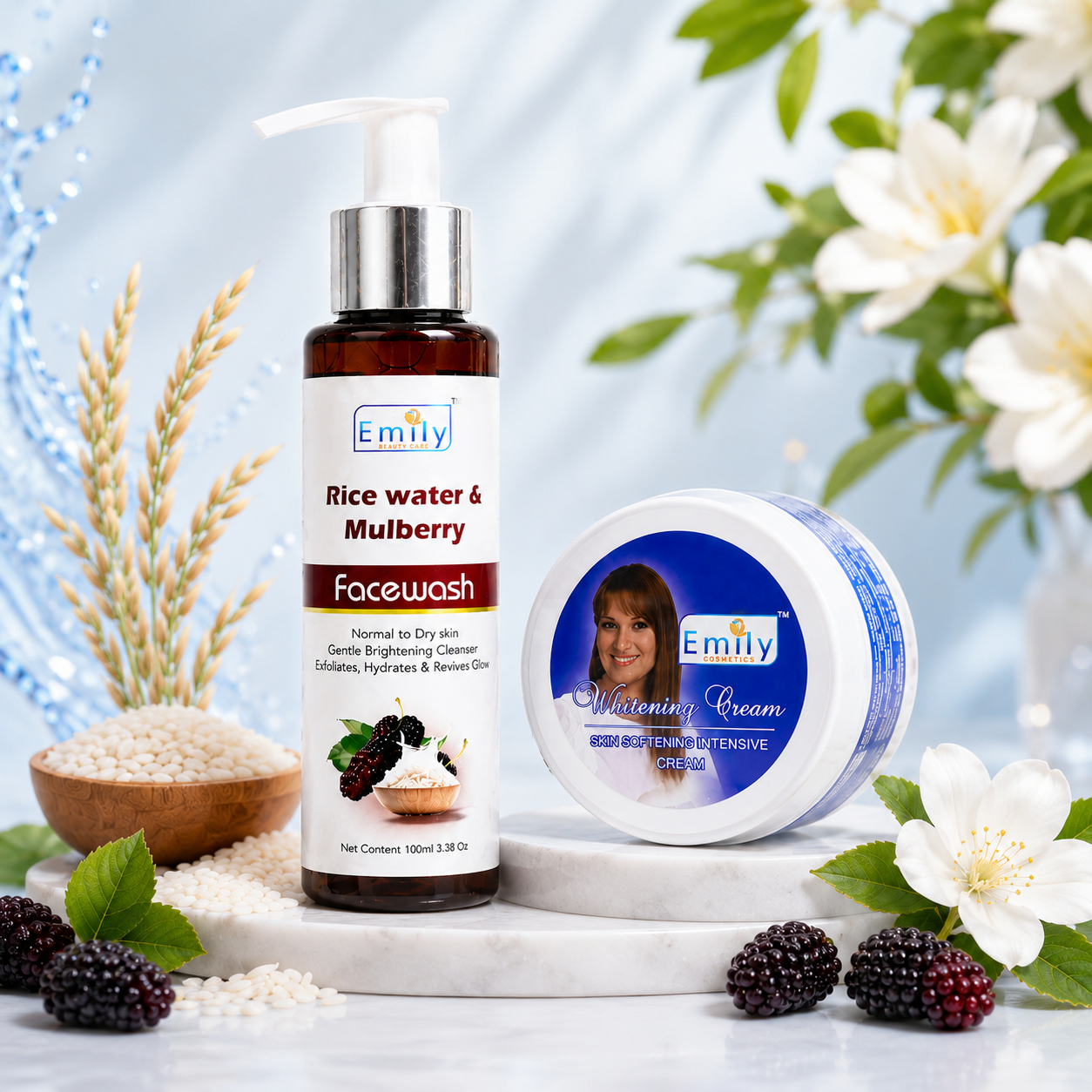 Brightening Night Cream + Rice Water & Mulberry Face Wash - Combo